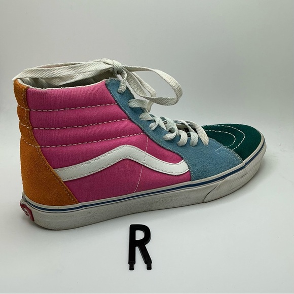 Vans Off The Wall SK8 Colorblock Multicolor suede/canvas hightops M8/WM9.5 SR1 - Picture 7 of 10